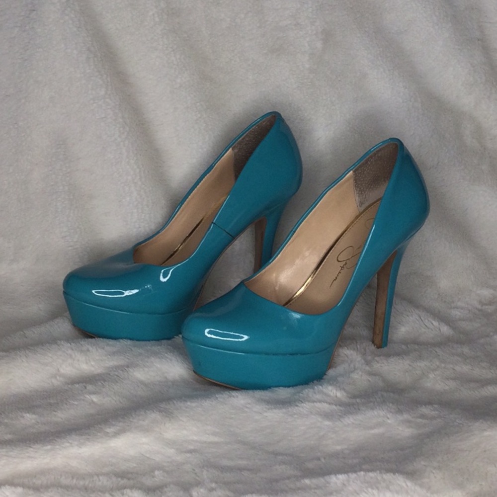 Jessica Simpson Teal Heels size 6.5